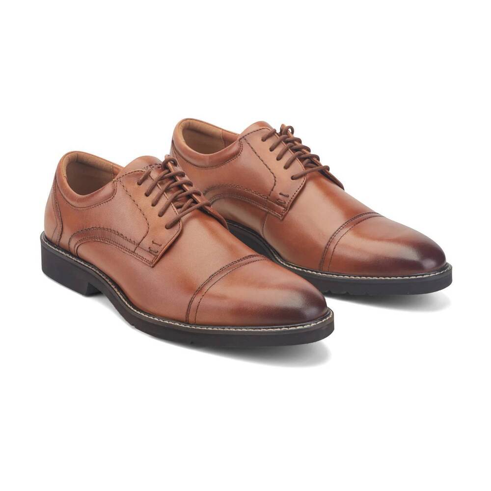 NEW ROCKPORT men's findlay dress shoes in tan